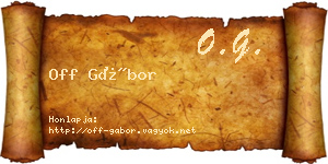 Off Gábor névjegykártya